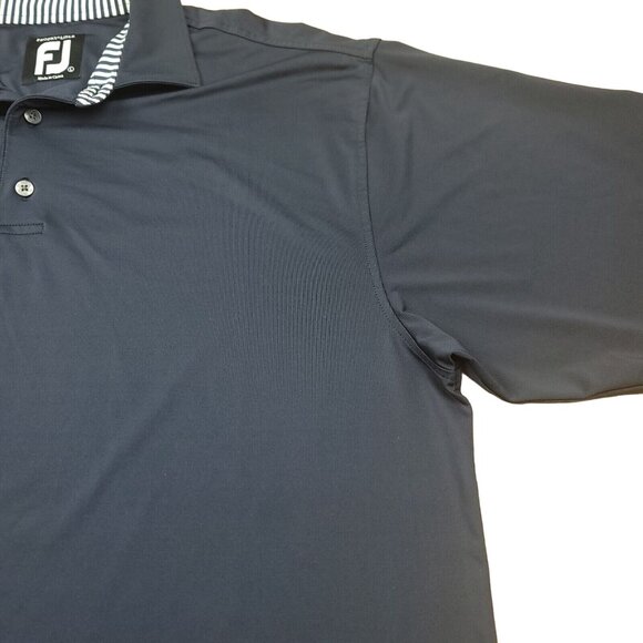 FootJoy Mens L Shirt Performance Polo Navy‎ Blue ProDry Lisle Peninsula Logo - Picture 4 of 14